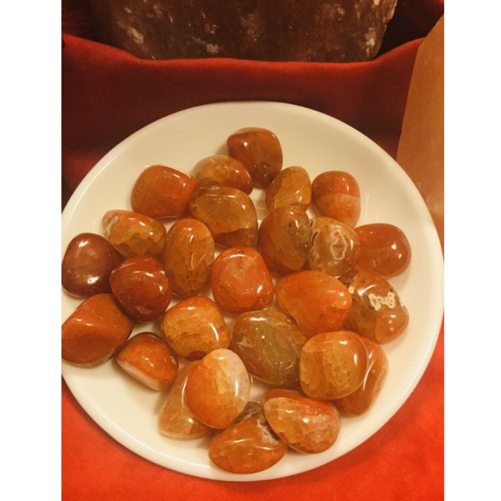 (2) Fire Agates Gemstone Quality Crystals, Tumbled - Picture 4 of 5